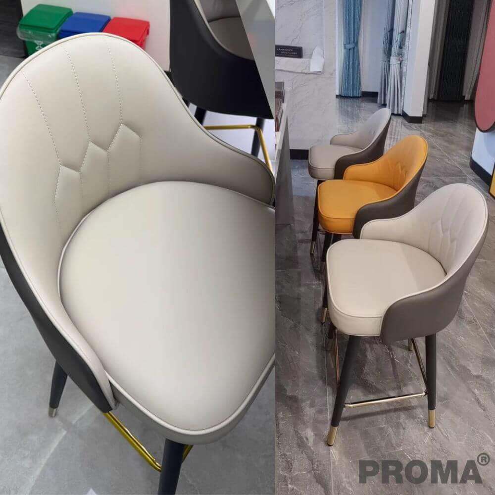  [Pre-order] เก้าอี้บาร์ทรงสูง สไตล์โมเดิร์น Proma-C-62 75 ซม. สีเทา/ส้ม_3